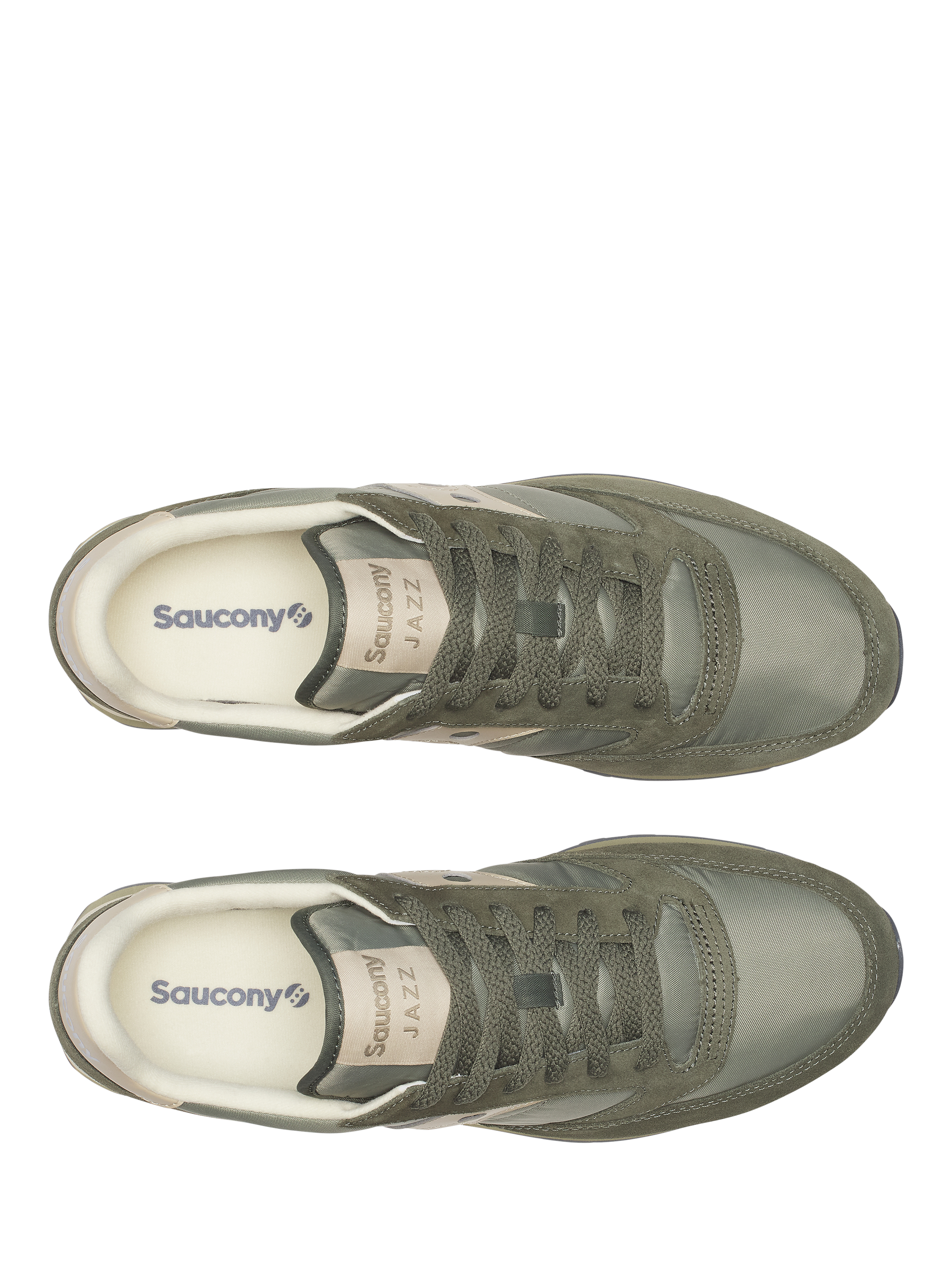 Product image 6 of 6, which shows Saucony Jazz Original Lace-Up Suede Blend Trainers, Green/Sand, EU41