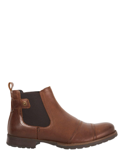Dune London Saltwood Wide Fit Leather Ankle Boots, Brown-leather