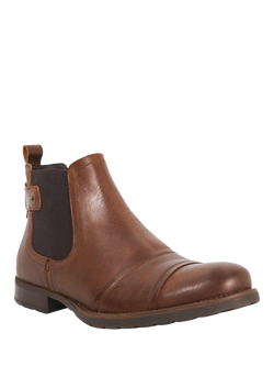 Dune London Saltwood Wide Fit Leather Ankle Boots - view 2, Brown-leather