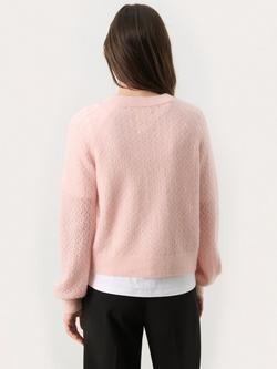 Part Two Thora Wool Blend Long Sleeve Knitted Cardigan - view 2, Mid Pink