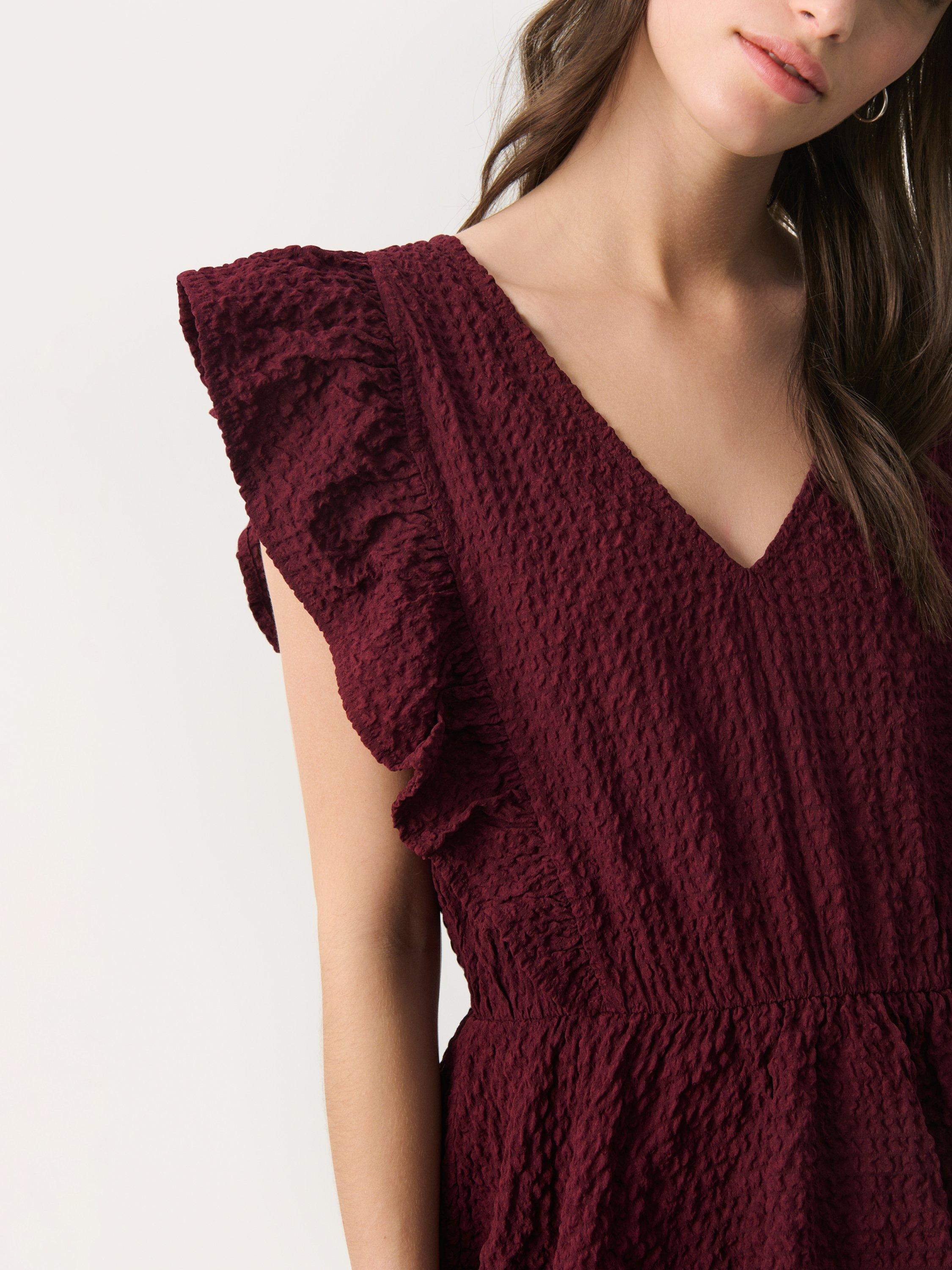 Product image 3 of 5, which shows Part Two Tula Ruffle Midi Dress, Mid Red, 12