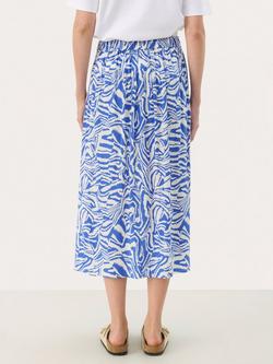 Part Two BiseraPW Abstract Pattern A-Line Midi Skirt - view 2, Blue/Multi