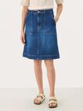 Part Two Tammie A-Line Denim Skirt, Medium Dark Blue