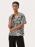Part Two NahidPW Animal Print Short Sleeve Cotton T-shirt