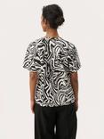 Part Two NahidPW Animal Print Short Sleeve Cotton T-shirt