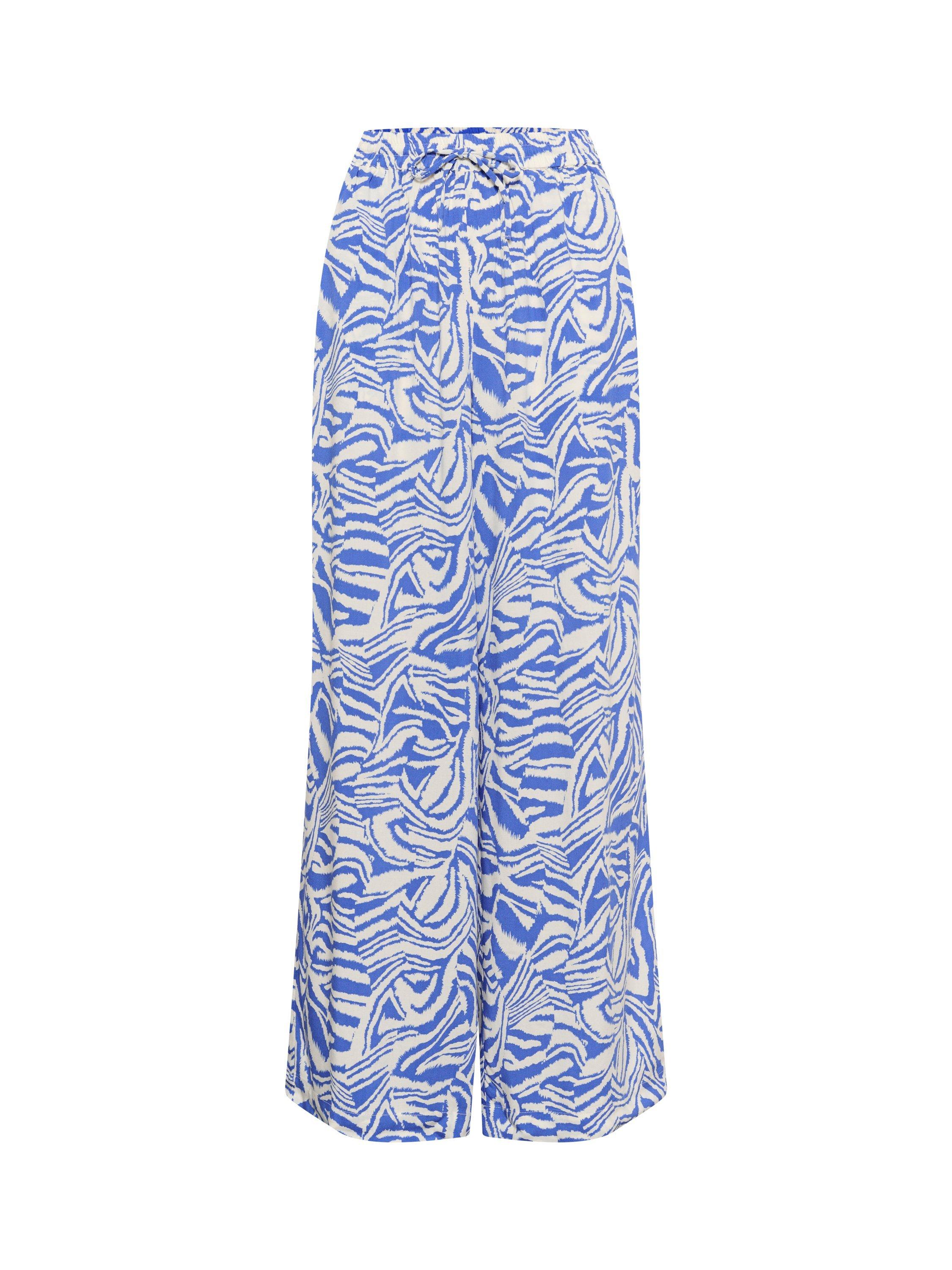 Product image 5 of 6, which shows Part Two Tine Printed Loose Fit Trousers , Blue/Multi, 8