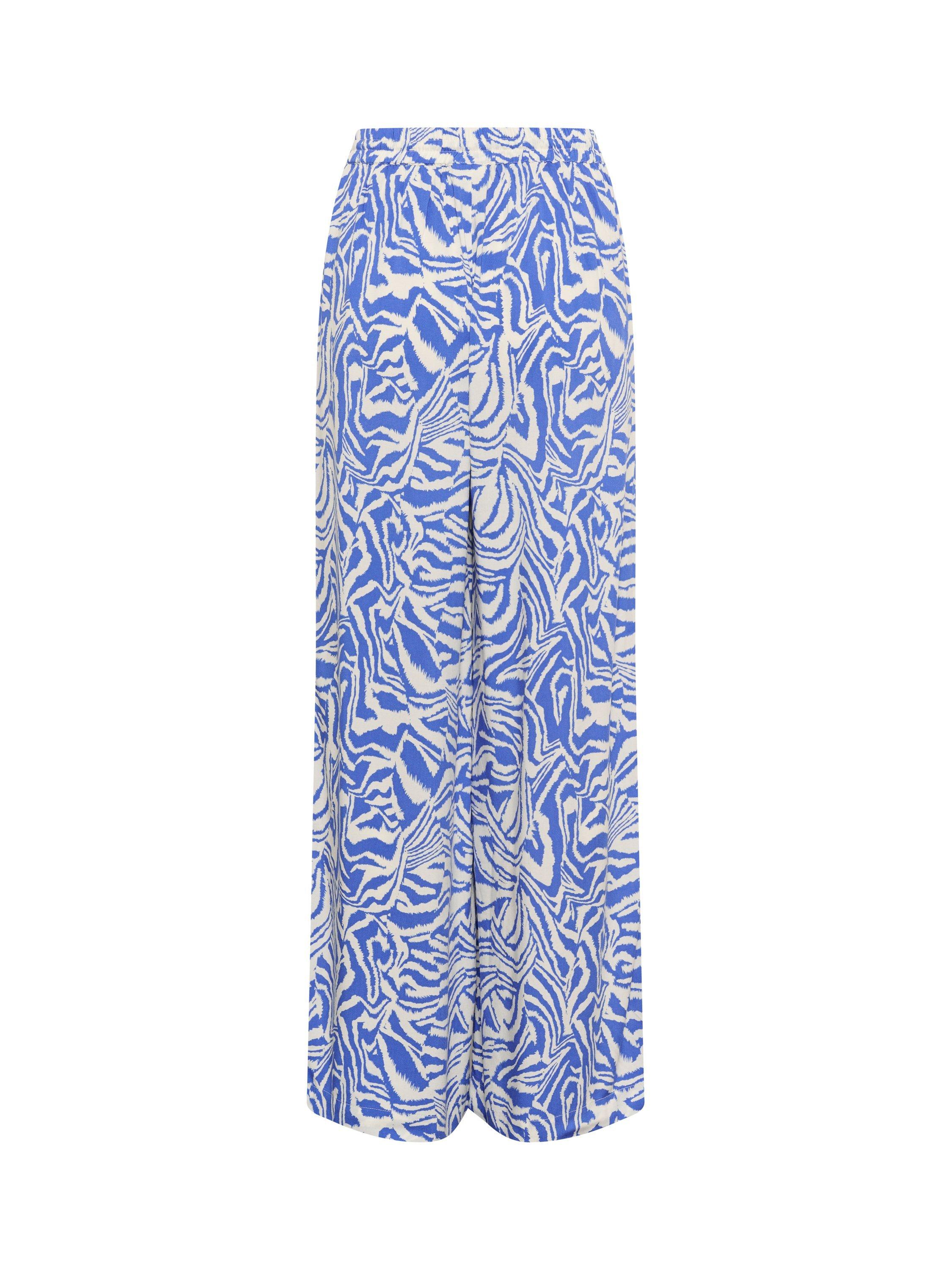 Product image 6 of 6, which shows Part Two Tine Printed Loose Fit Trousers , Blue/Multi, 8