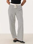 Part Two Tyra Cotton Blend Striped Elastic Waist Trousers