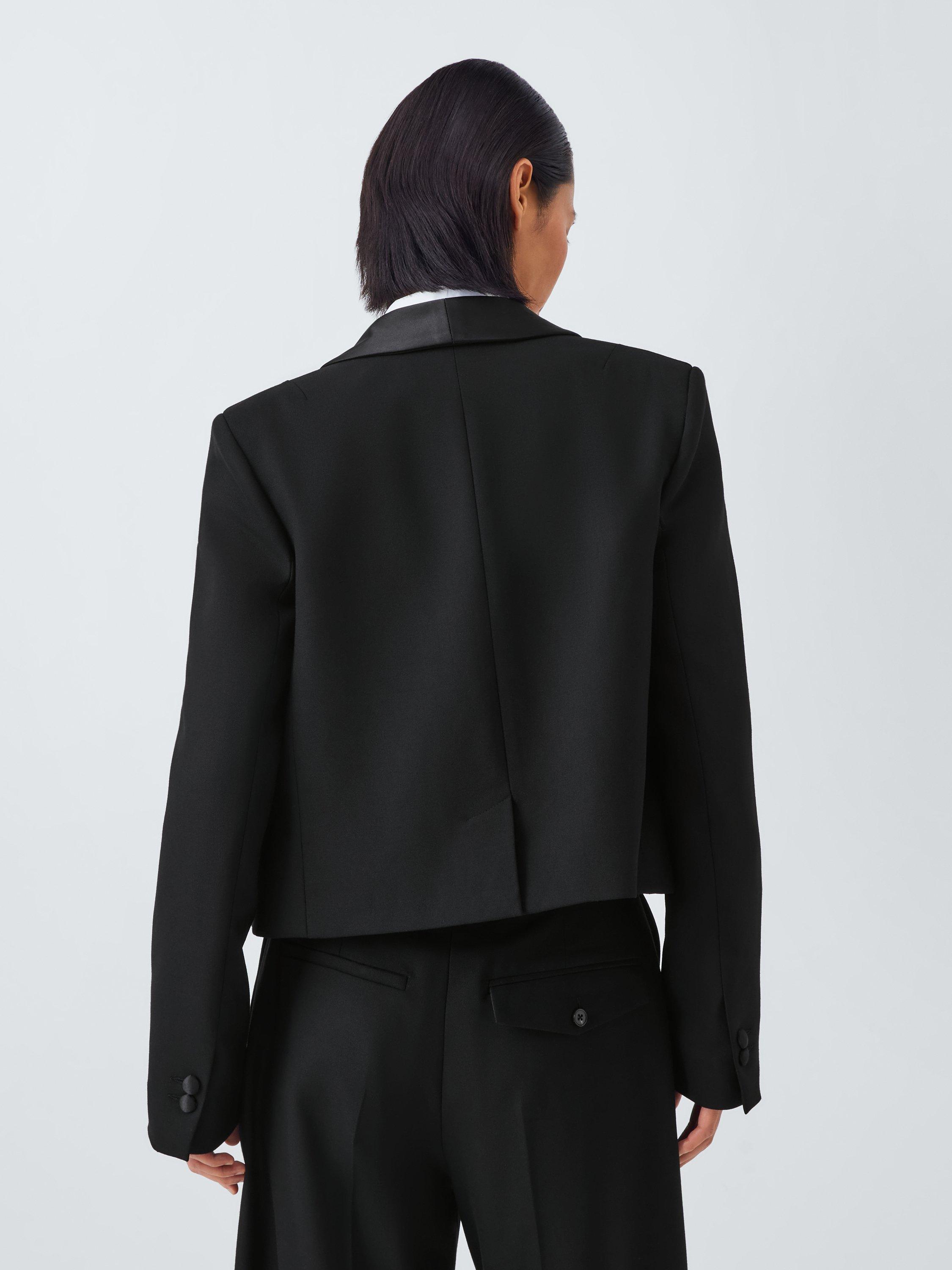 Product image 2 of 6, which shows John Lewis Cropped Tuxedo Jacket, Black, 10