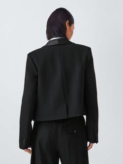 John Lewis Cropped Tuxedo Jacket, Black - view 2, Black