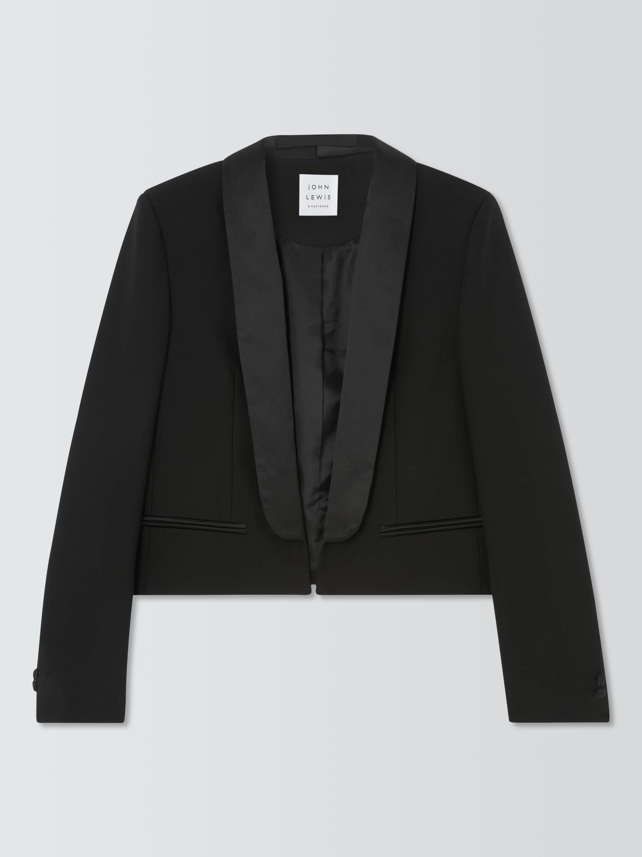 Product image 4 of 6, which shows John Lewis Cropped Tuxedo Jacket, Black, 10