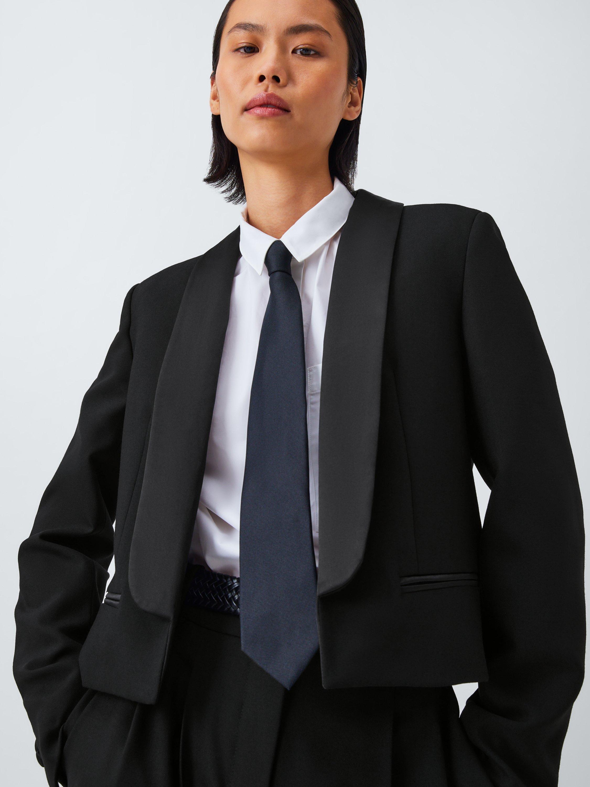 Product image 6 of 6, which shows John Lewis Cropped Tuxedo Jacket, Black, 10