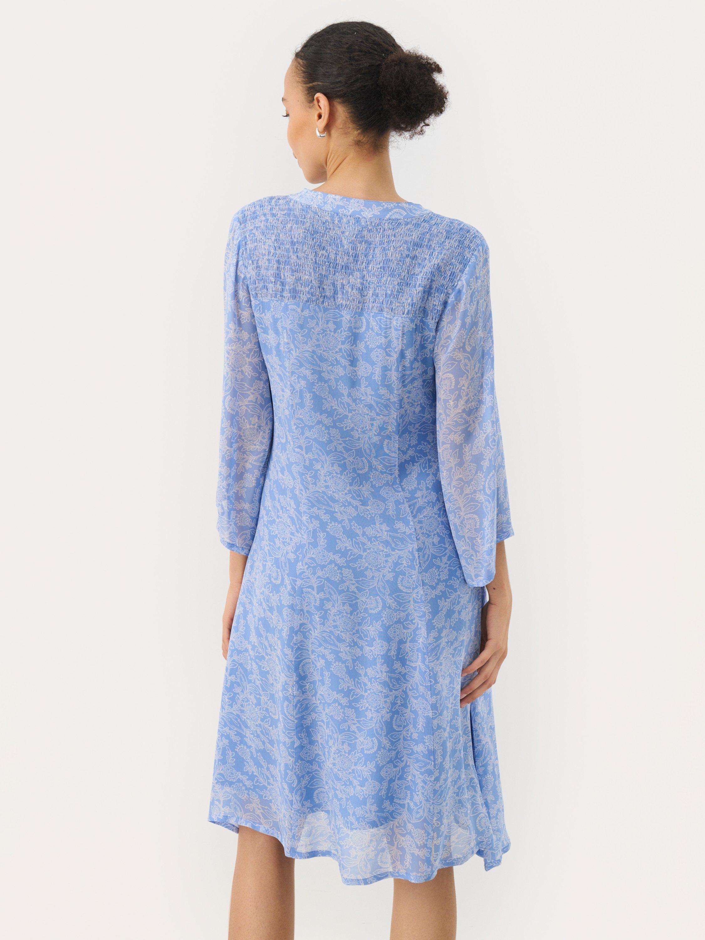 Product image 2 of 6, which shows Part Two Elka V-Neck Long Sleeve Dress, Blue/Multi, 8