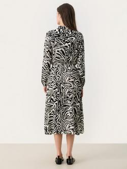 Part Two Shelby Zebra Print Midi Shirt Dress, Black/Multi - view 2, Black/Multi