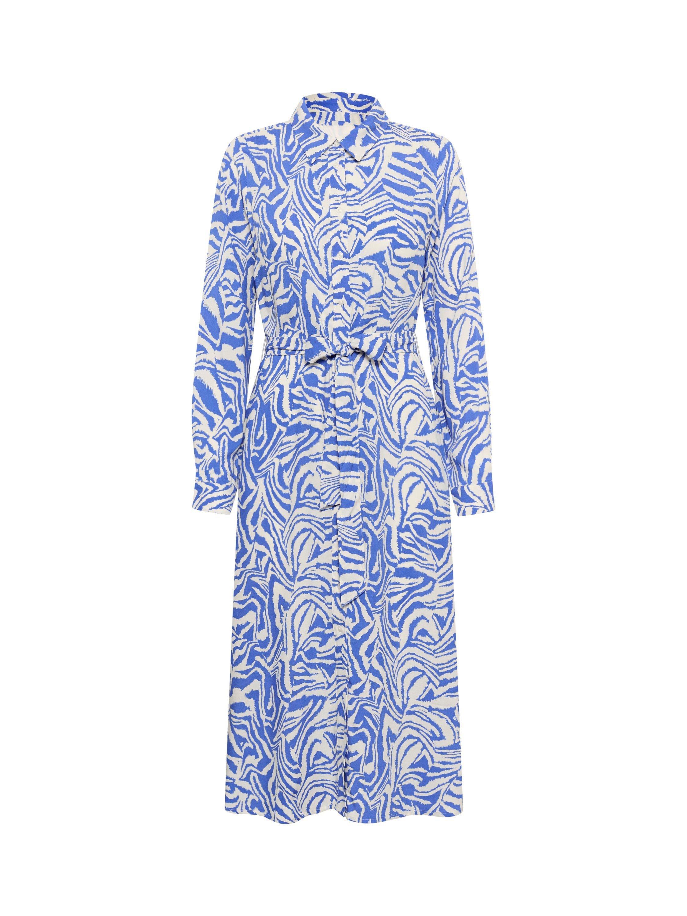 Product image 5 of 6, which shows Part Two Shelby Patterned Midi Dress, Blue/Multi, 8