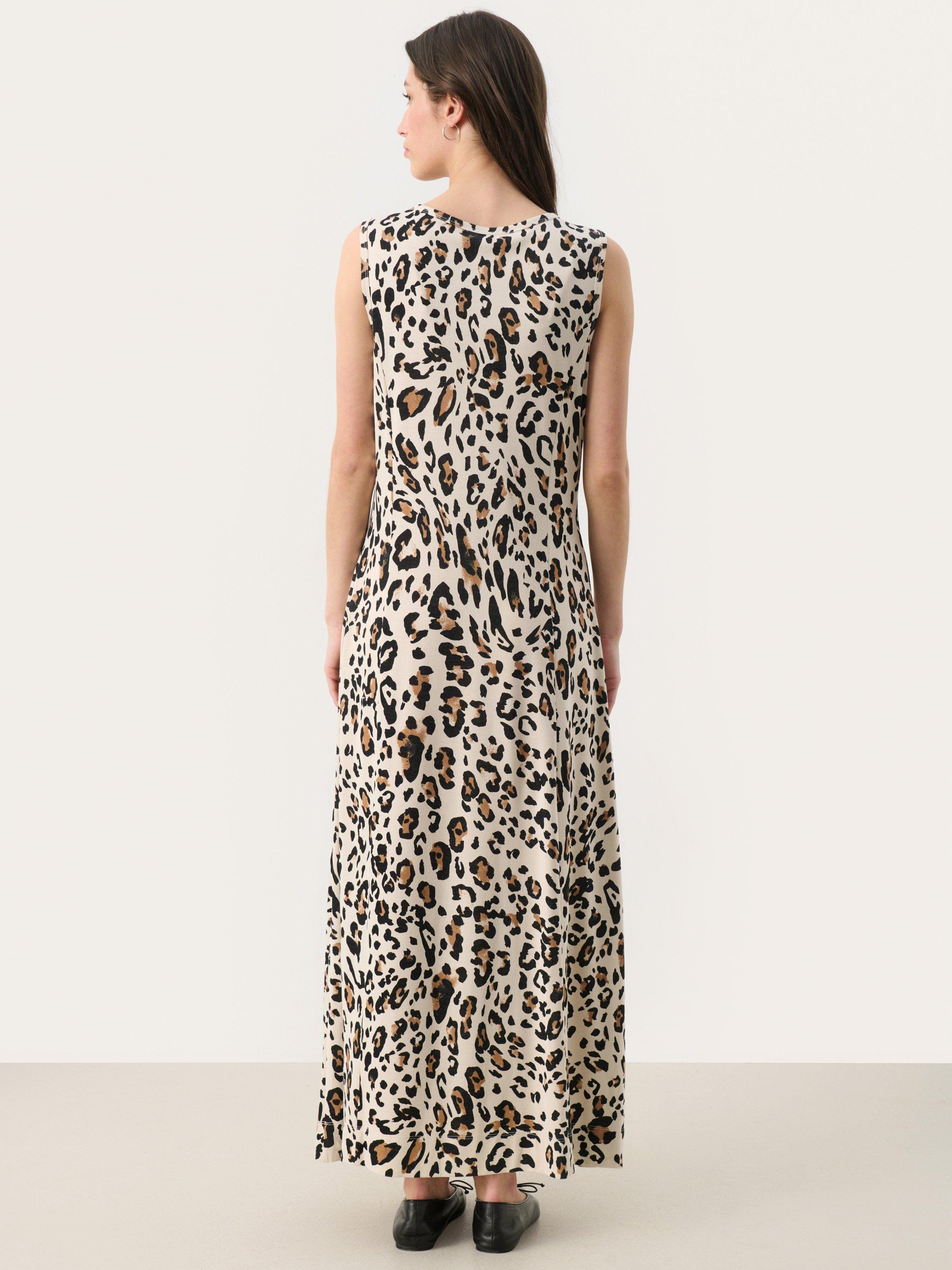 Product image 2 of 6, which shows Part Two Thelma Sleeveless Animal Print Maxi Dress, Beige/Multi, XS