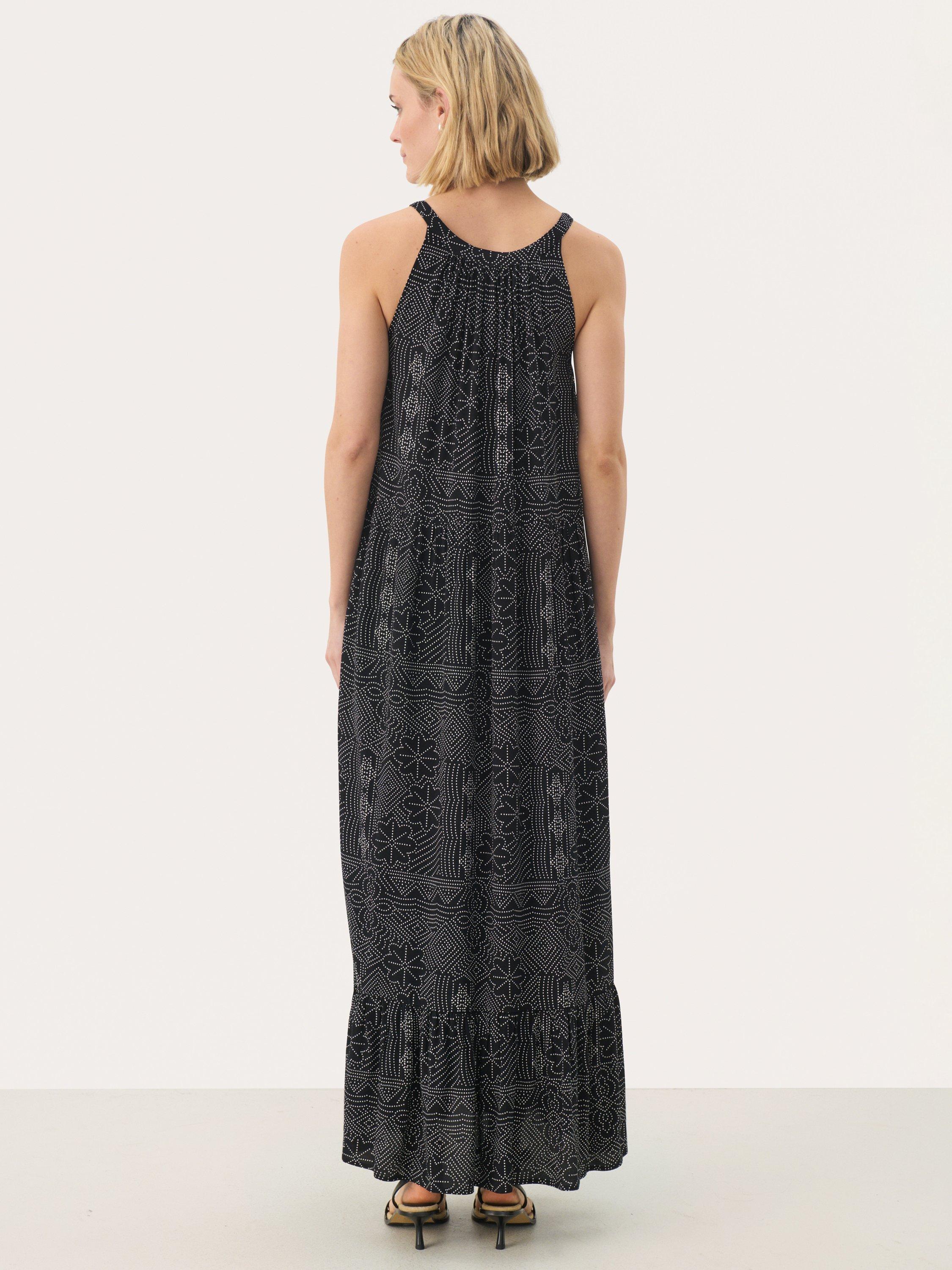 Product image 2 of 6, which shows Part Two Theona Floral Round Neck Sleeveless Maxi Dress, Black/Multi, 8