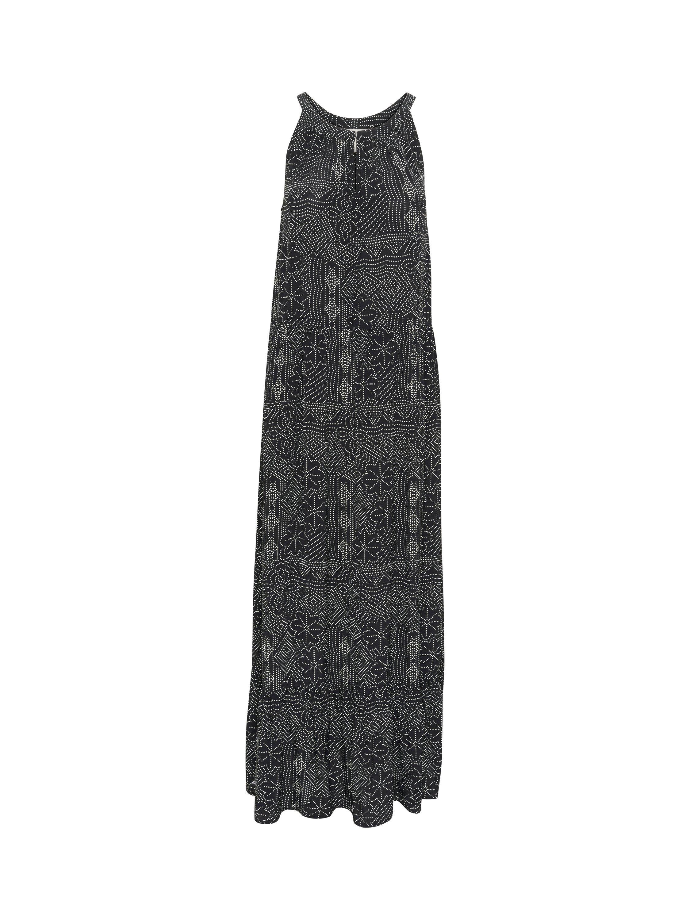Product image 5 of 6, which shows Part Two Theona Floral Round Neck Sleeveless Maxi Dress, Black/Multi, 8