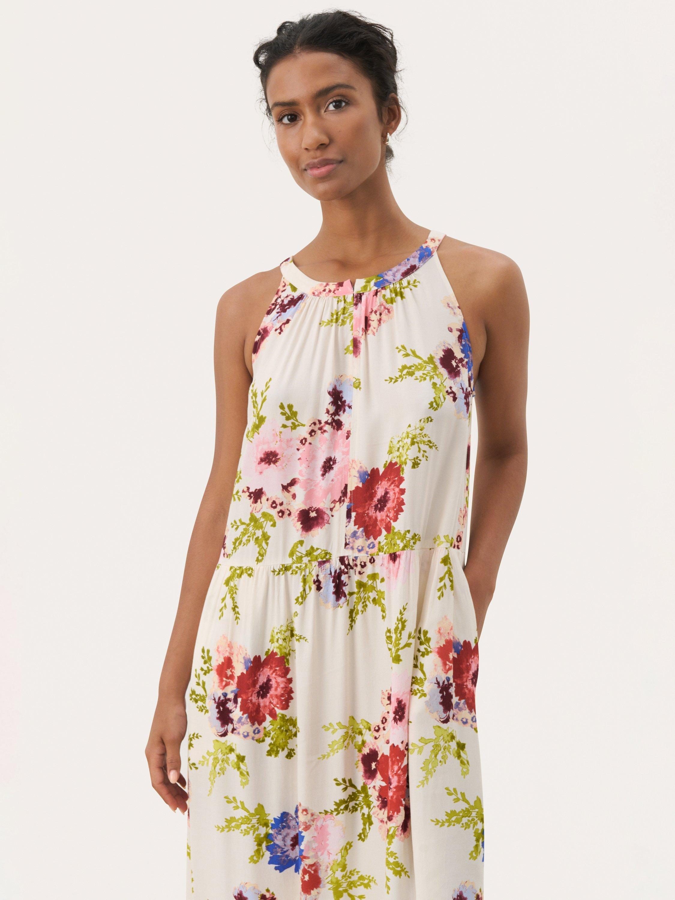 Product image 3 of 11, which shows Part Two Theona Floral Print High Neck Maxi Dress, Multi, 8