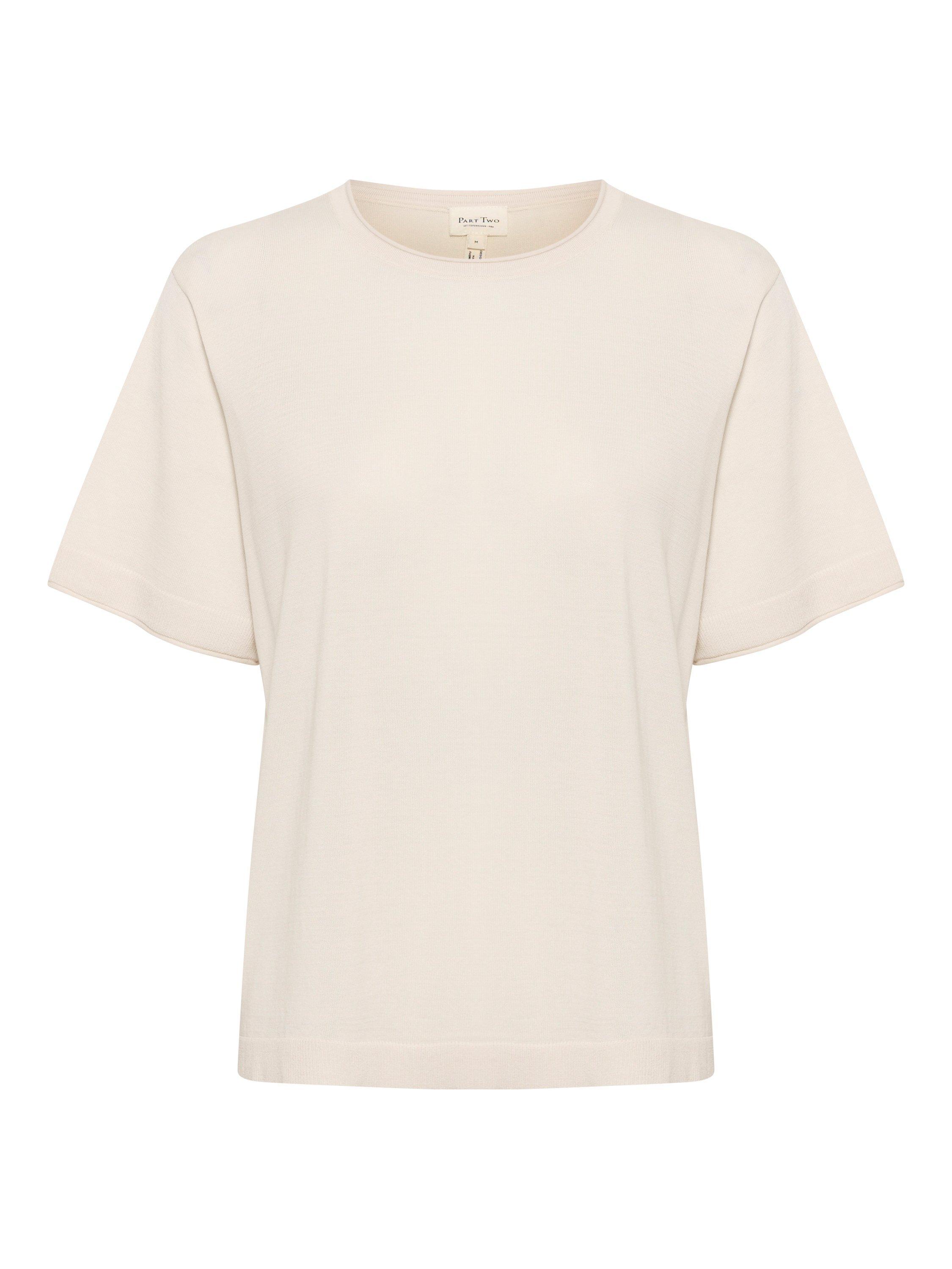 Product image 5 of 6, which shows Part Two Tinni Cotton Blend Short Sleeve Jumper , White, XS