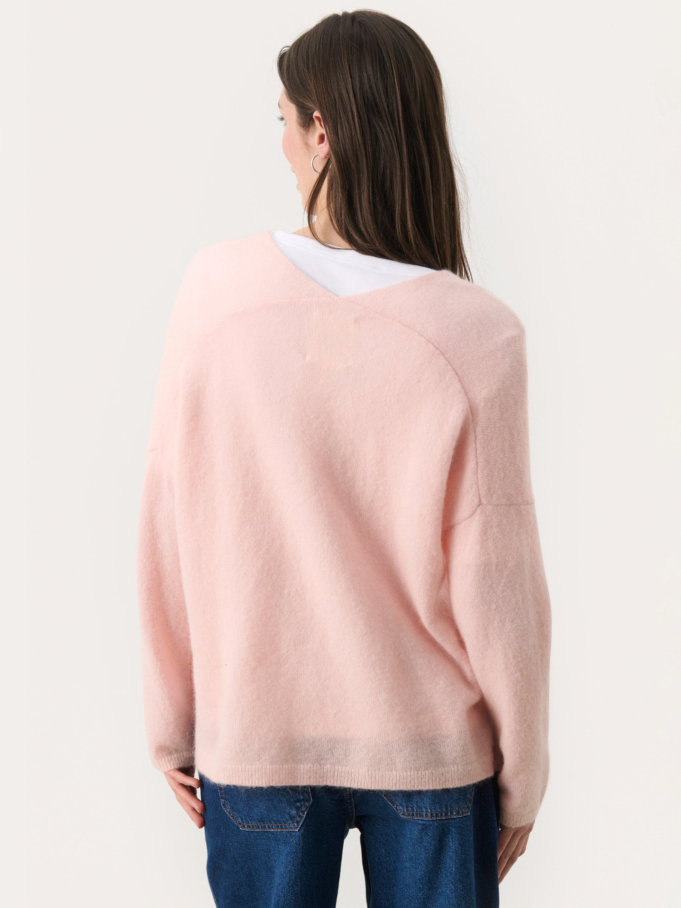 Product image 2 of 6, which shows Part Two Titina Wool Blend Knitted Long Sleeve Jumper , Mid Pink, M