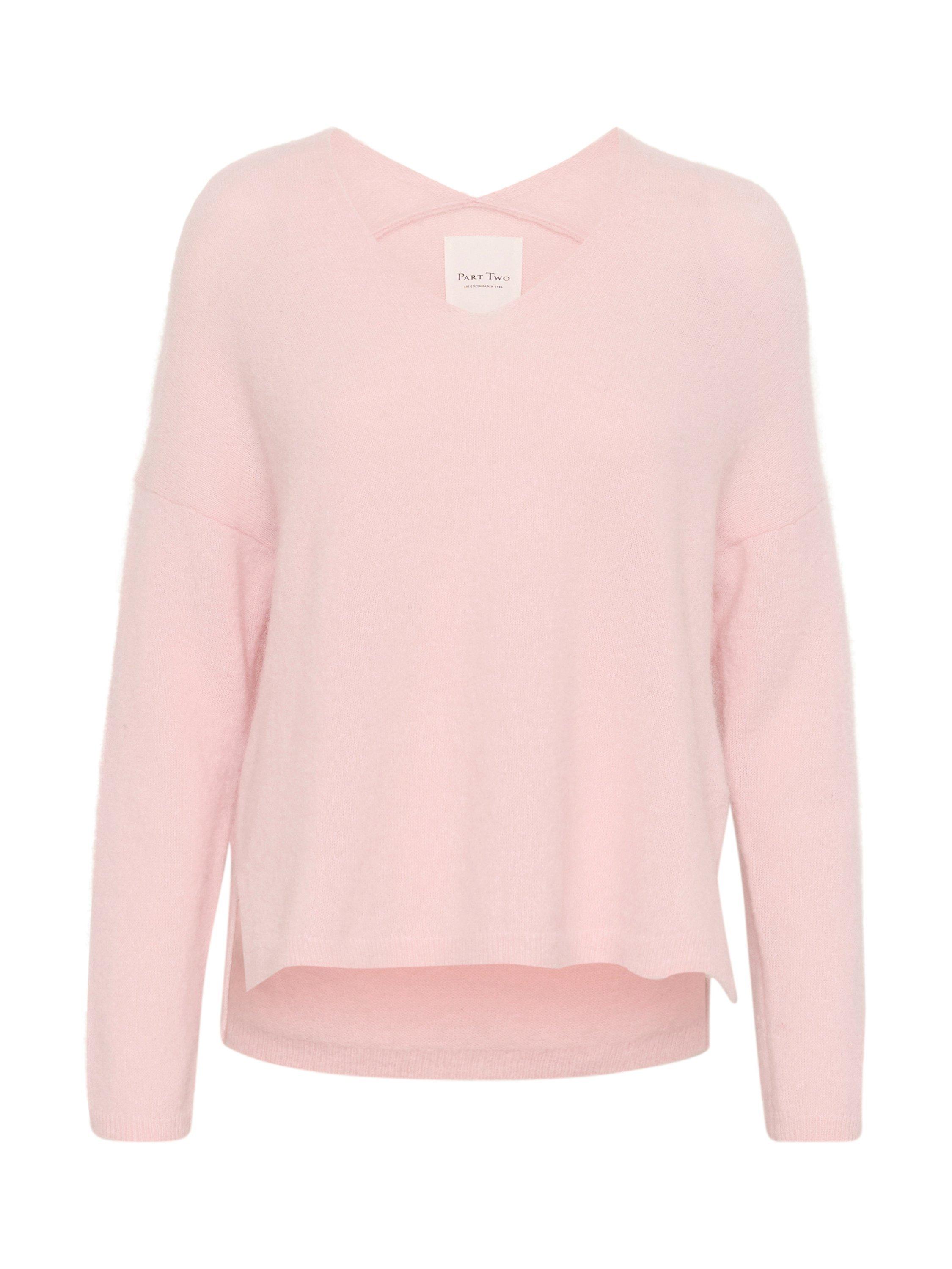 Product image 5 of 6, which shows Part Two Titina Wool Blend Knitted Long Sleeve Jumper , Mid Pink, M