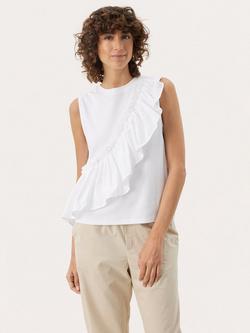 Part Two Julieve Cotton Ruffle Detail Blouse, White