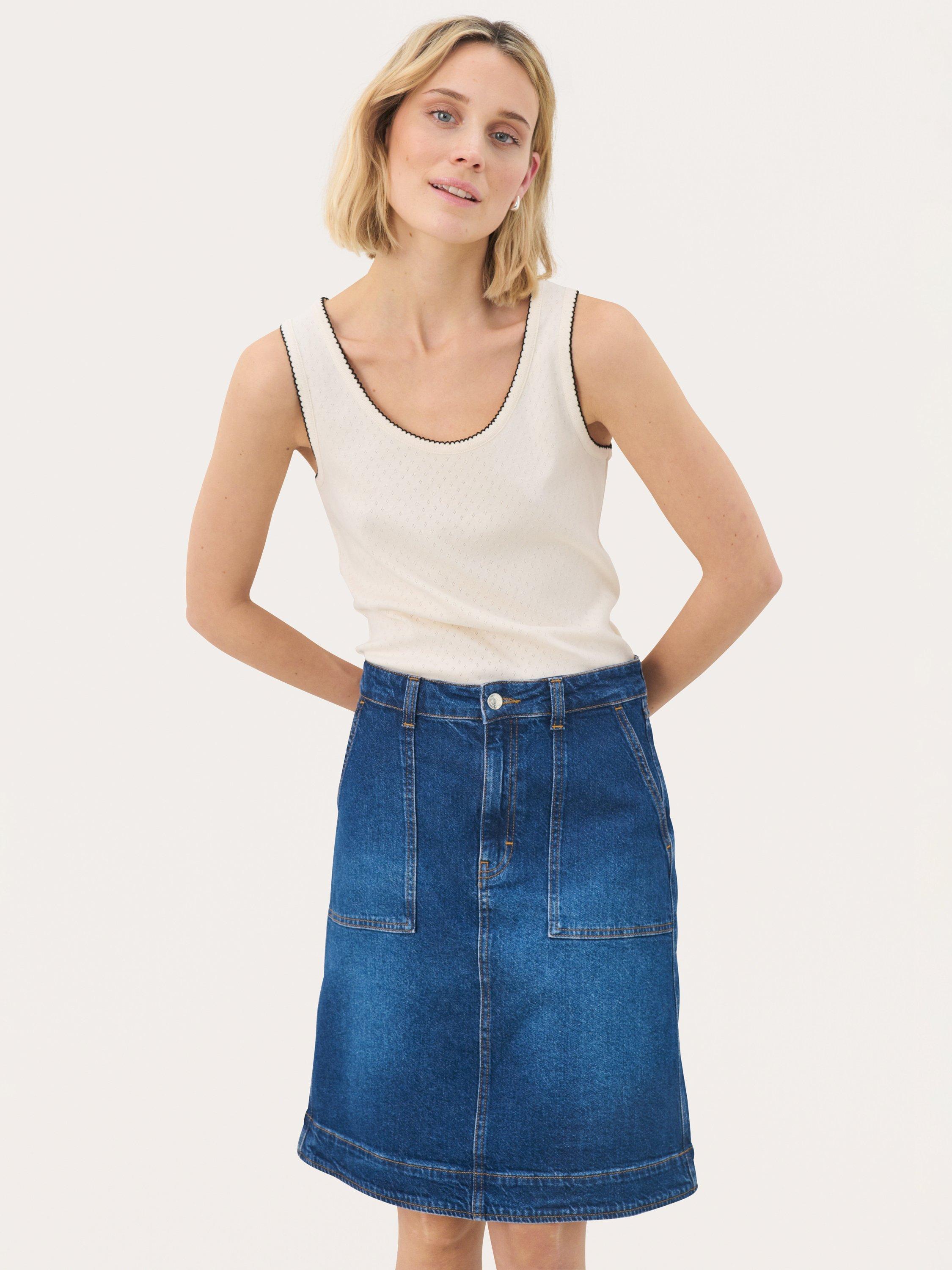 Product image 1 of 6, which shows Part Two Juliannes Cotton Sleeveless Tank Top, White, L