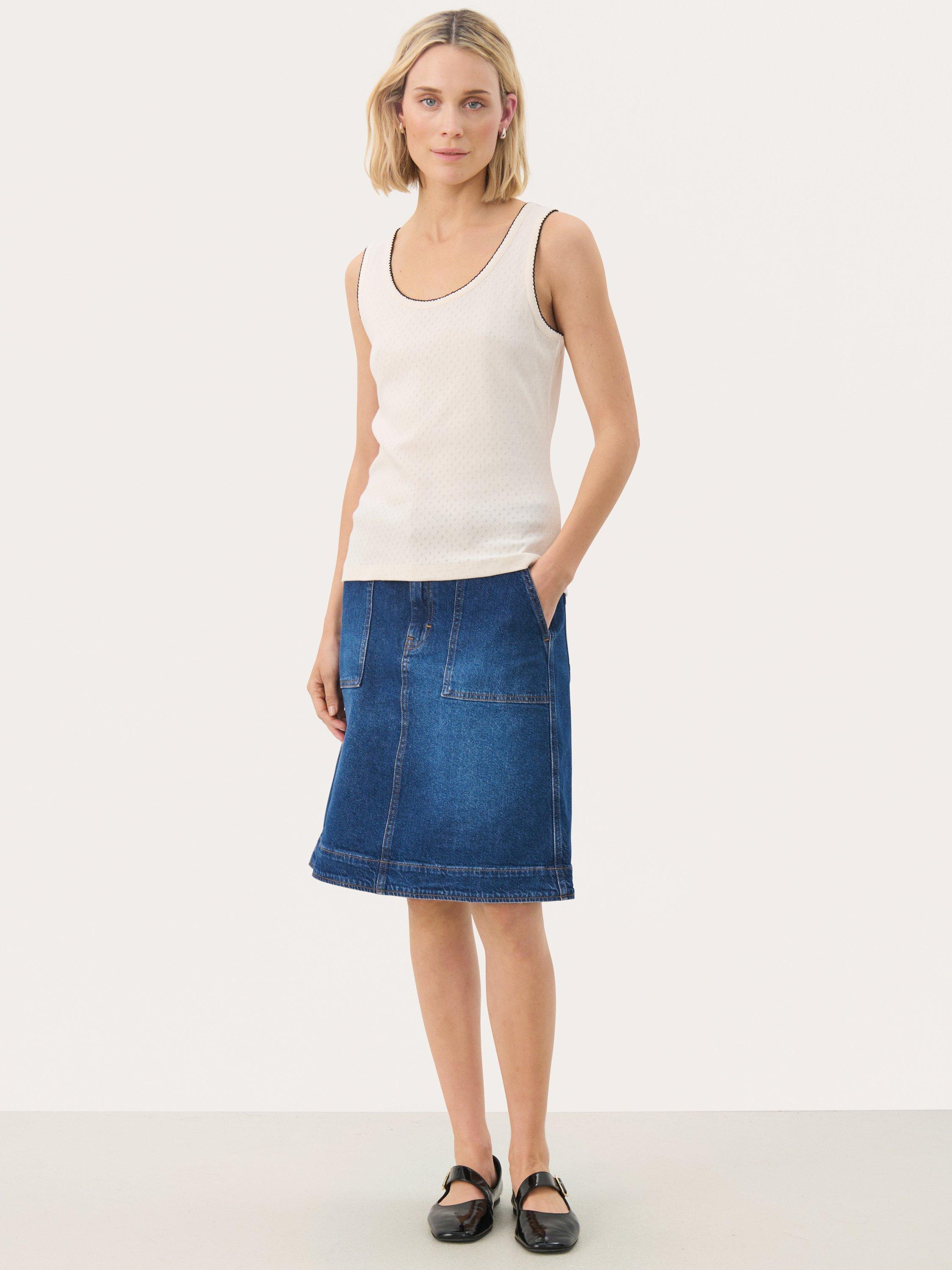 Product image 3 of 6, which shows Part Two Juliannes Cotton Sleeveless Tank Top, White, L