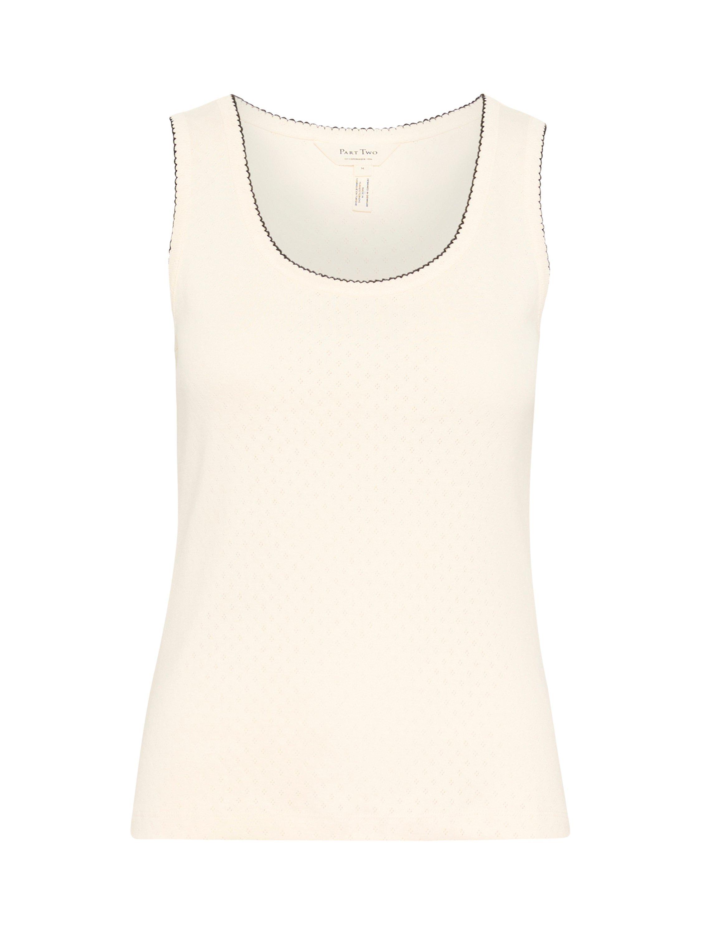 Product image 5 of 6, which shows Part Two Juliannes Cotton Sleeveless Tank Top, White, L