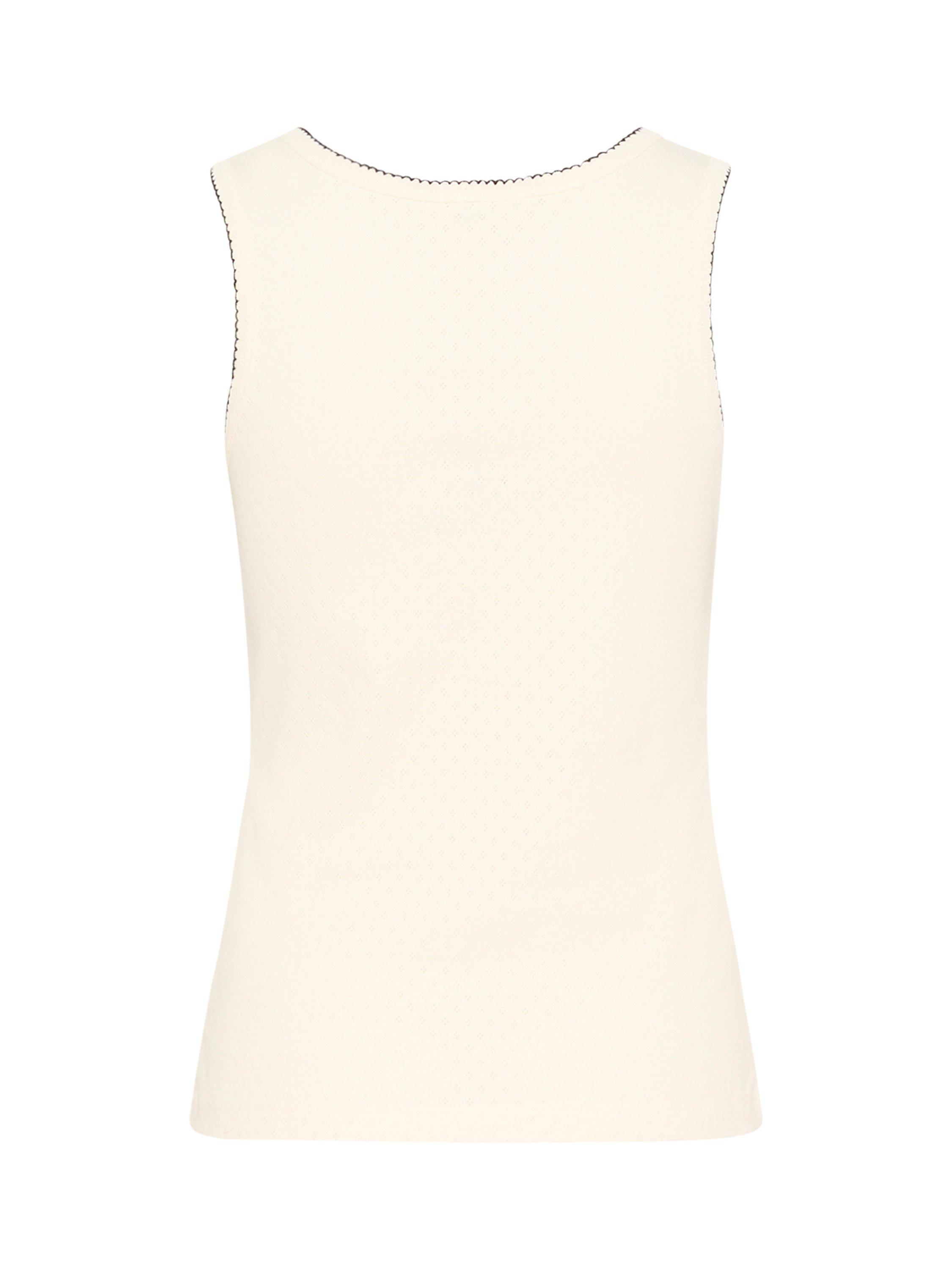 Product image 6 of 6, which shows Part Two Juliannes Cotton Sleeveless Tank Top, White, L
