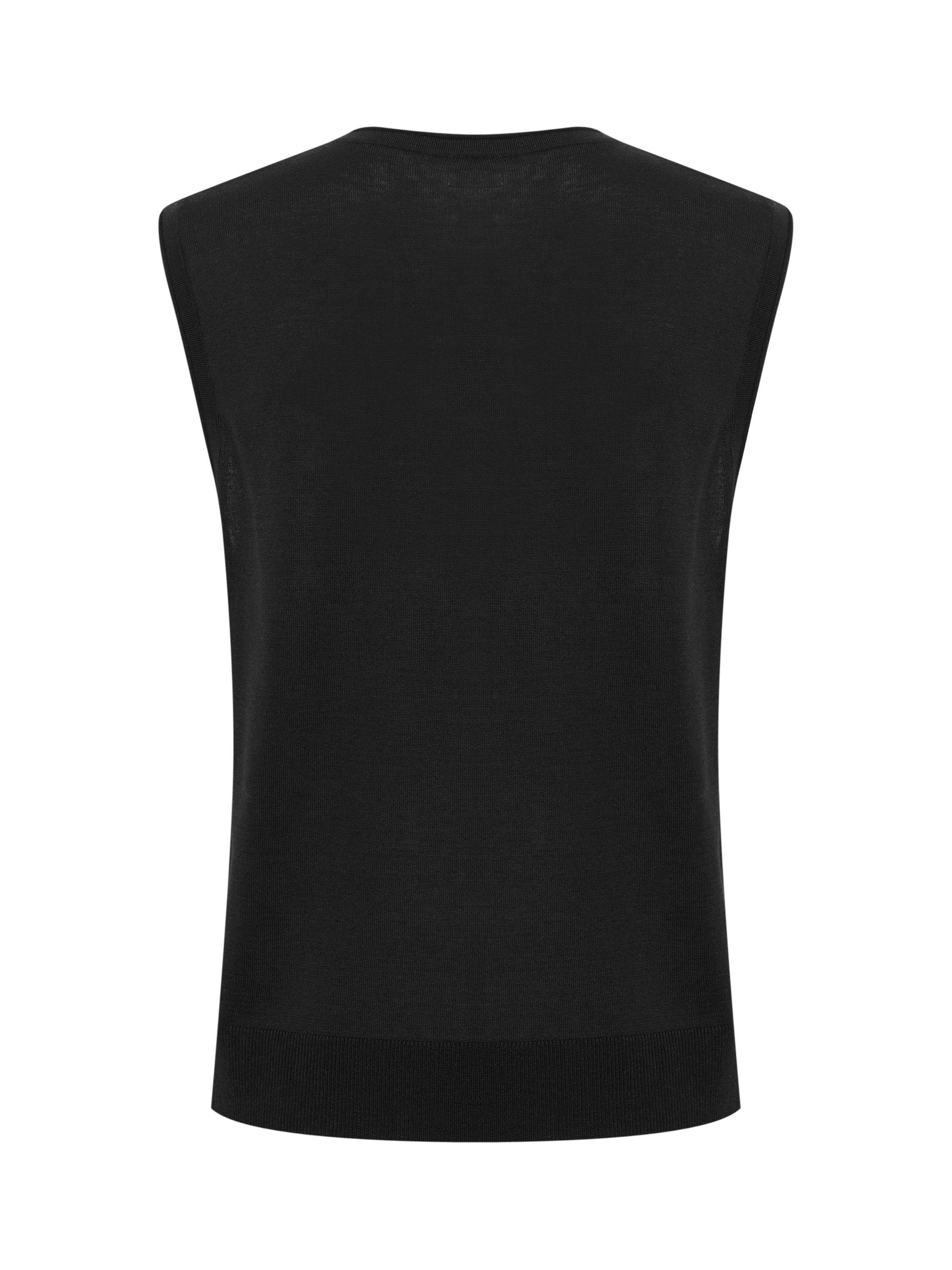 Product image 6 of 6, which shows Part Two Tinemarie Silk Blend Sleeveless Round Neck Blouse, Black, L
