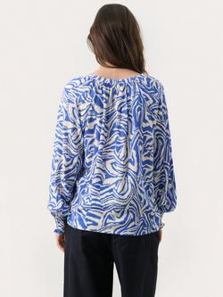 Part Two Tennie V-Neck Patterned Blouse - view 2, Amparo Blue/Multi