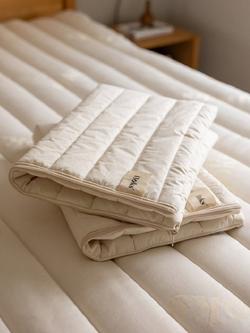 Floks Luxury Quilted Wool Pillow Protector, Set of 2, Natural