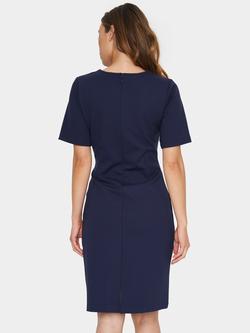 Saint Tropez Genny Round Neck Short Sleeve Dress, Mid Blue - view 2, Mid Blue