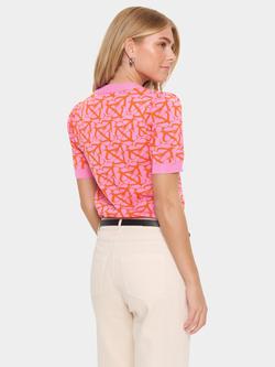 Saint Tropez Zico Short Sleeve Pullover - view 2, Pink/Multi