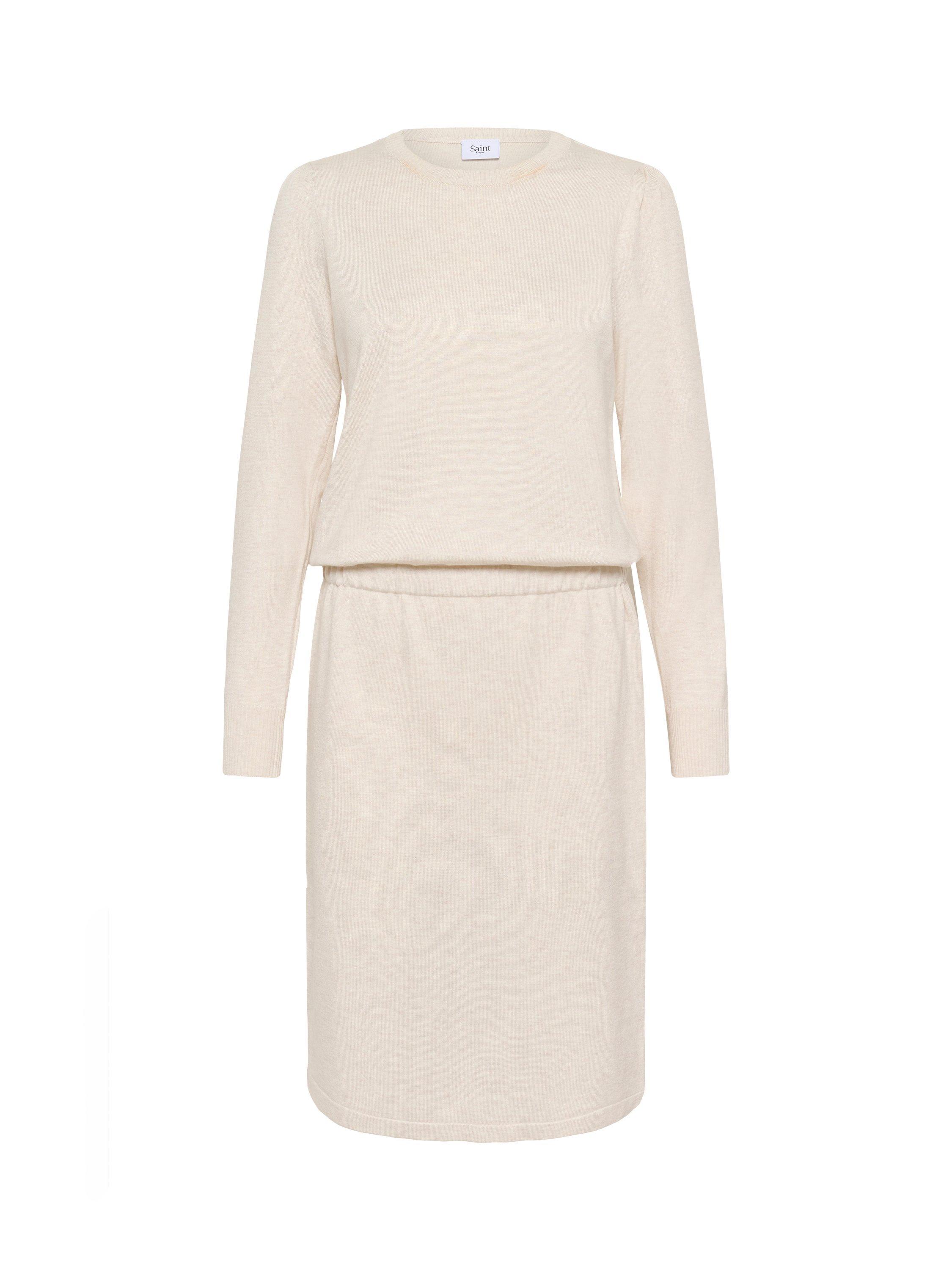 Product image 5 of 6, which shows Saint Tropez Mila Long Sleeve Elastic Waist Dress, Beige, XS