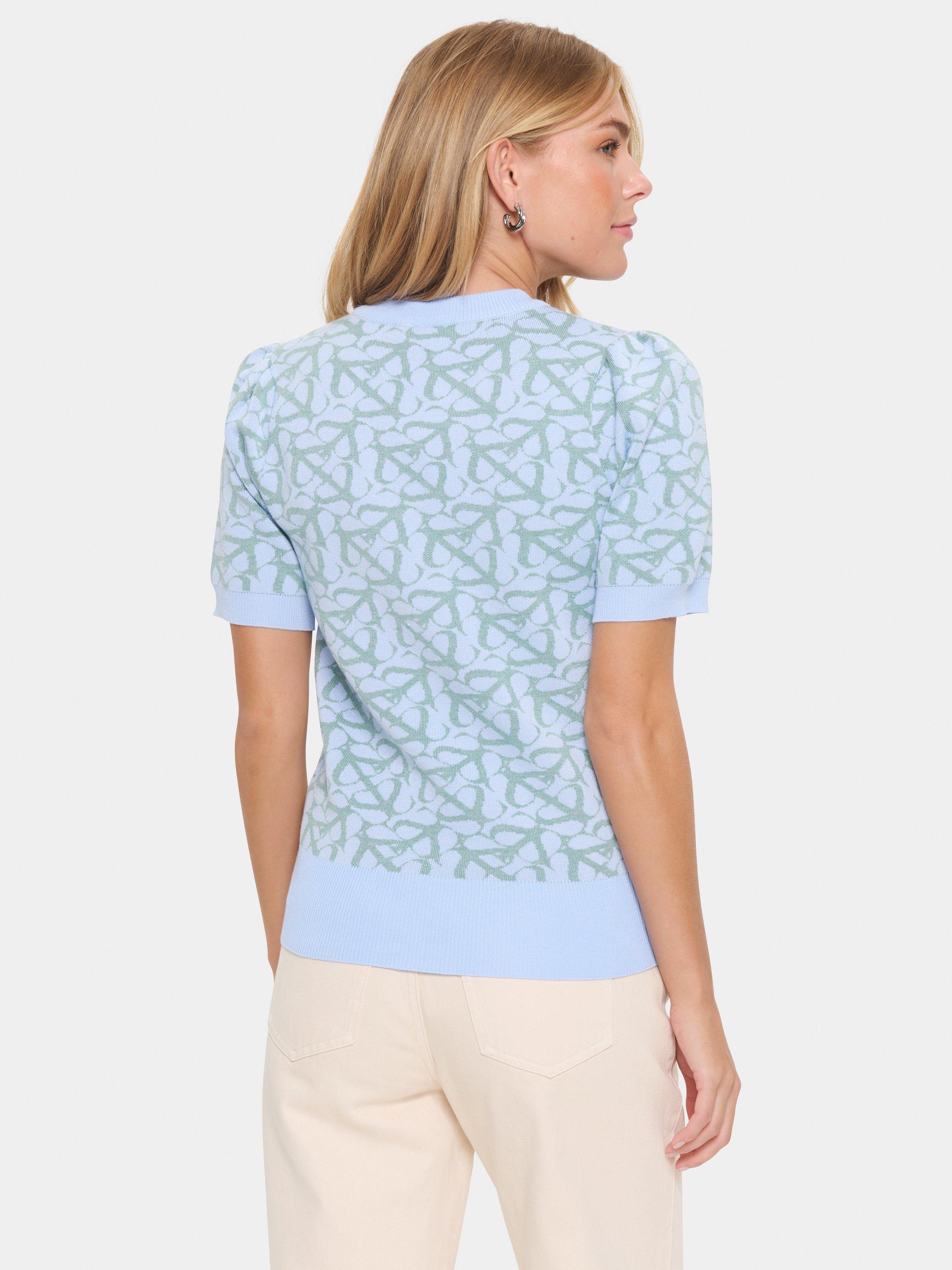 Product image 2 of 6, which shows Saint Tropez Zico Short Sleeve Pullover , Blue/Multi, XXL