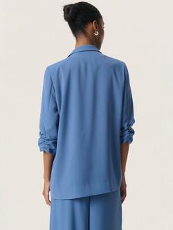 Soaked In Luxury SLShirley 3/4 Sleeve Relaxed Fit Blazer - view 2, Mid Blue