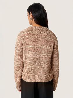 Soaked In Luxury SLMacawi Long Sleeve Buttoned Wool Blend Cardigan - view 2, Mid Brown