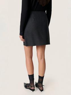 Soaked In Luxury SLMalodi Pinstripe Mixed Blend Mini Skirt - view 2, Mid Grey