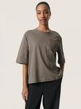 Soaked In Luxury Jina Cotton Crew Neck Short Sleeve Logo T-Shirt