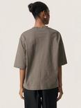 Soaked In Luxury Jina Cotton Crew Neck Short Sleeve Logo T-Shirt