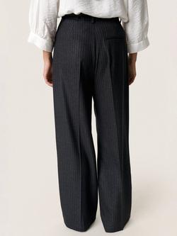 Soaked In Luxury Malodi High Waisted Pinstripe Trousers - view 2, Mid Grey