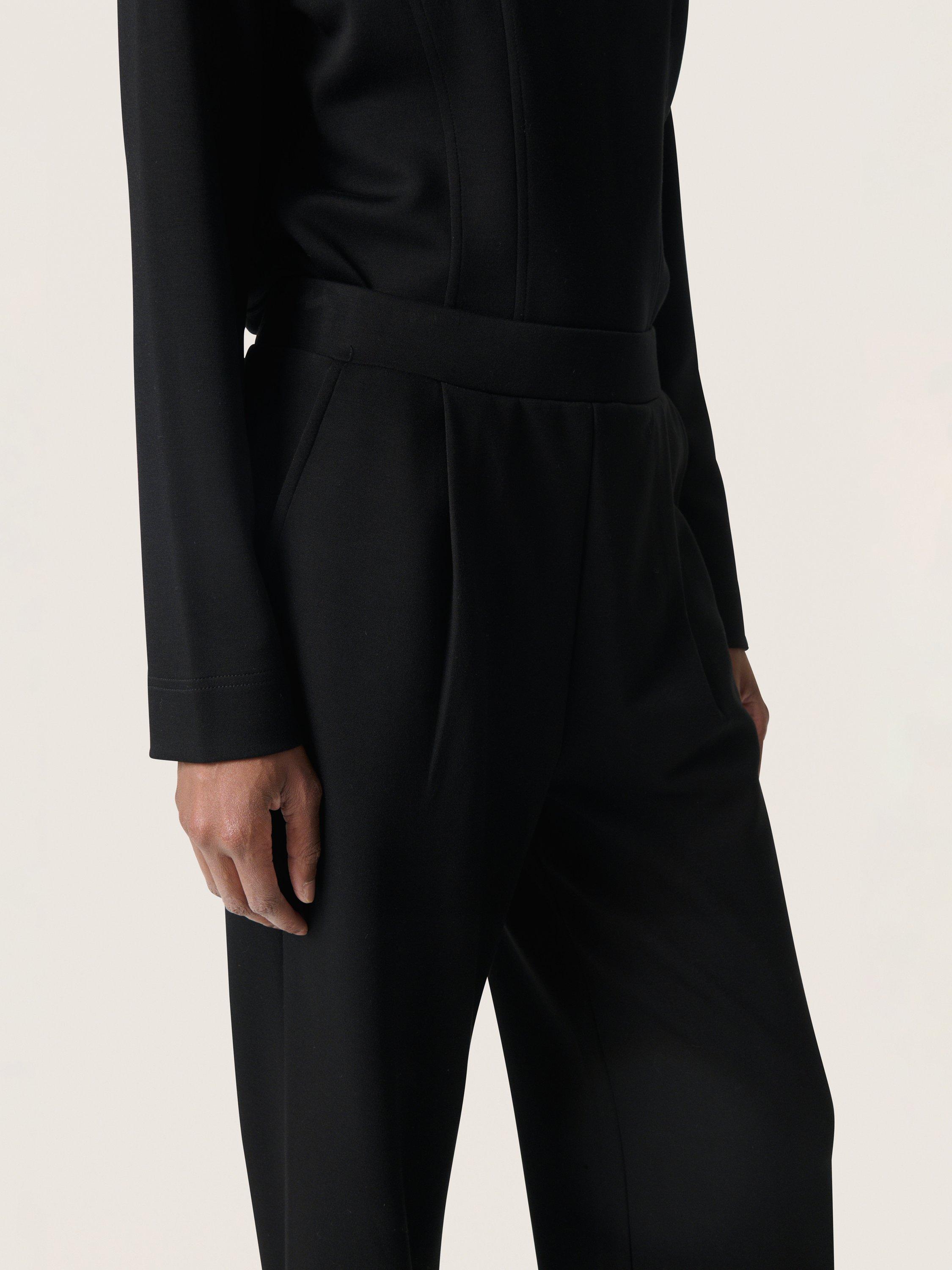 Product image 4 of 6, which shows Soaked In Luxury Marigold Flared Knitted Trousers, Black, XS