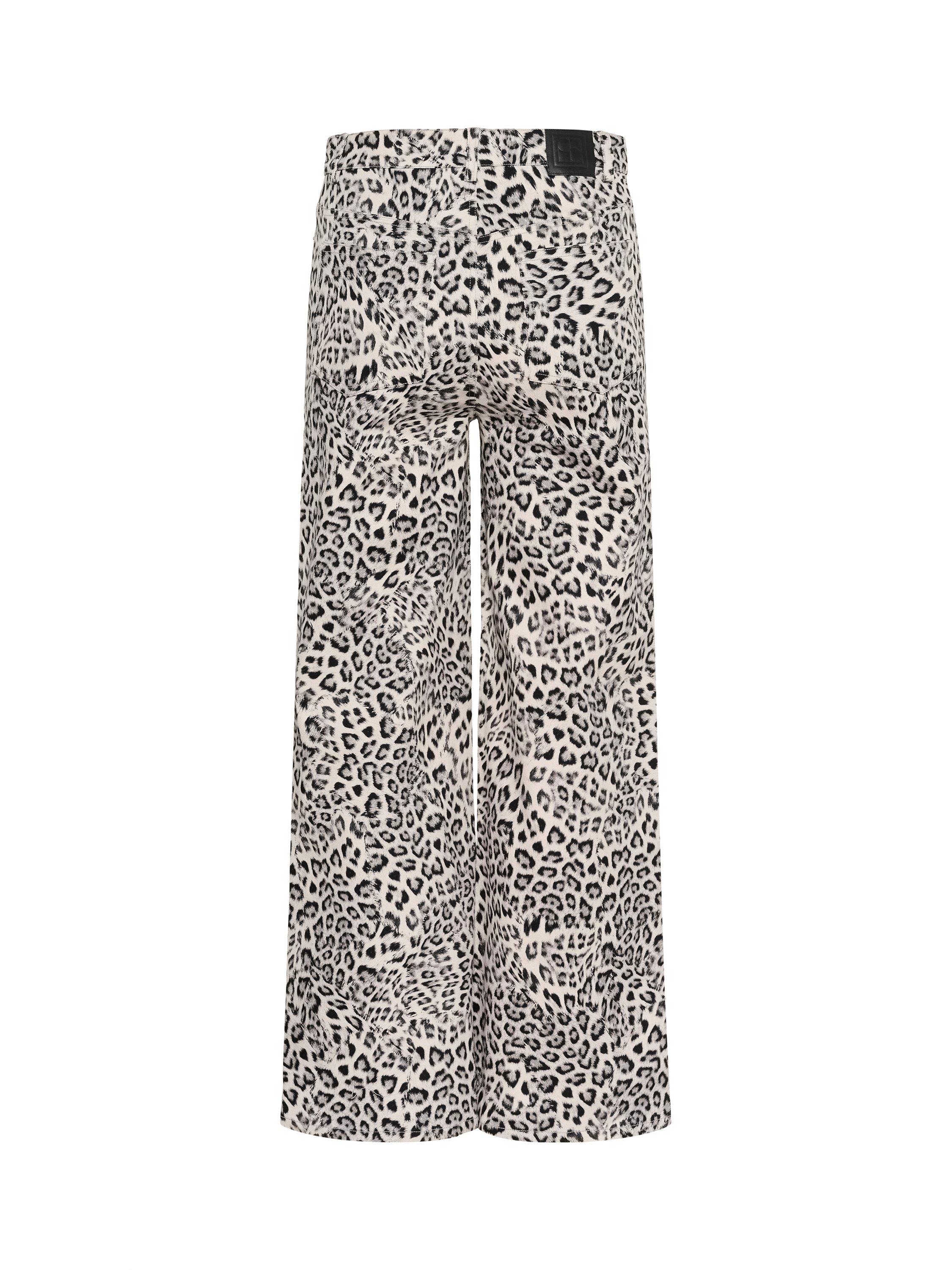 Product image 6 of 6, which shows Soaked In Luxury Sandja Leopard Print Trousers, Grey/Multi, S