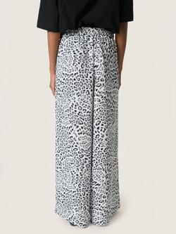 Soaked In Luxury Shirley Wide Leg Leopard Printed Trousers - view 2, Grey/Multi