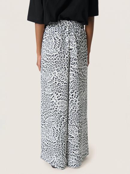 Soaked In Luxury Shirley Wide Leg Leopard Printed Trousers - view 2, Grey/Multi