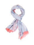chesca Zebra Print Coral Trim Scarf, Grey/Multi