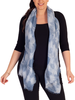 chesca Acid Wash Sequin Stripe Denim Scarf - view 2, Denim Blue